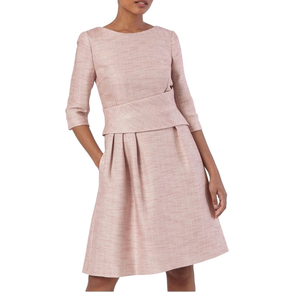 The Fold "Camelot" Dress Pink Italian Milled Tweed UK 12 US 8 *Flaw